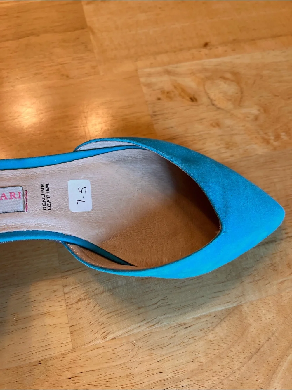 Teal Suede Pointed D'Orsay Flats Chinese Laundry Kristin Cavalleri 7.5 nwot